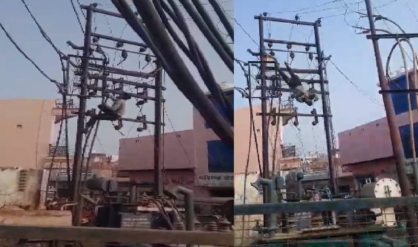 Greater Noida News :  नशे में खंबे पर चढ़ा युवक, करंट लगने से ट्रांसफार्मर पर गिरा, बुरी तरह से झुलसा इलाज जारी