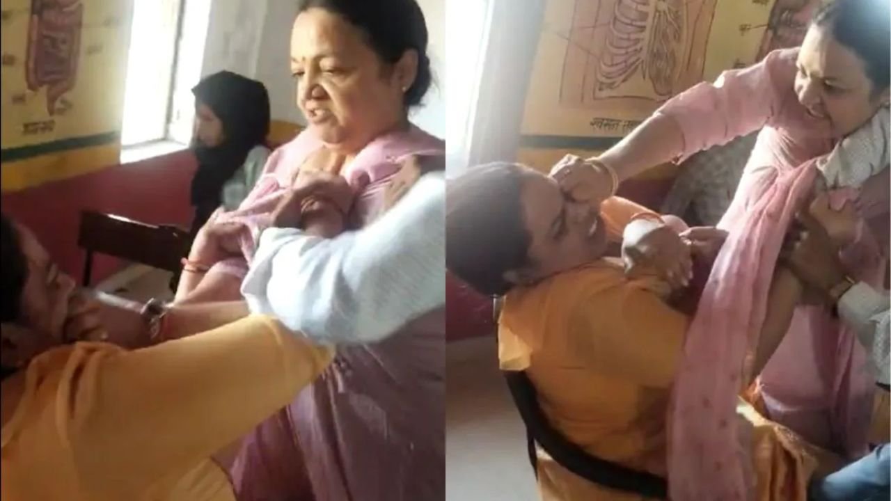 Viral Video: Principal beaten by teacher for coming late in Agra school, video of incident goes viral